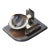 Rare Vintage Art Deco Mounted Natural Clam Shell + Chrome Cigar Tray, Circa 1930s For Sale