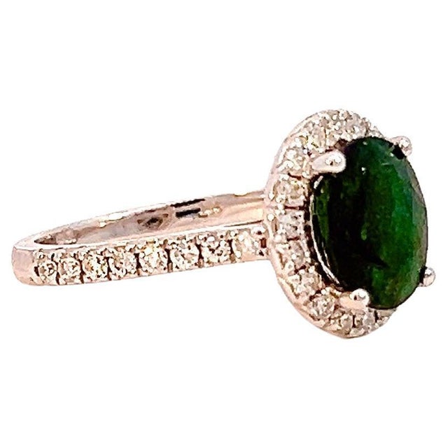Natural Emerald Diamond Ring 6.5 14k White Gold 9.31 TCW Certified For Sale In New York - Image 6 of 13