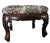Vintage early-mid 20th Century footstool. Frame is mahogany wood with ornate carvings and cabriole legs. Top is cushioned...