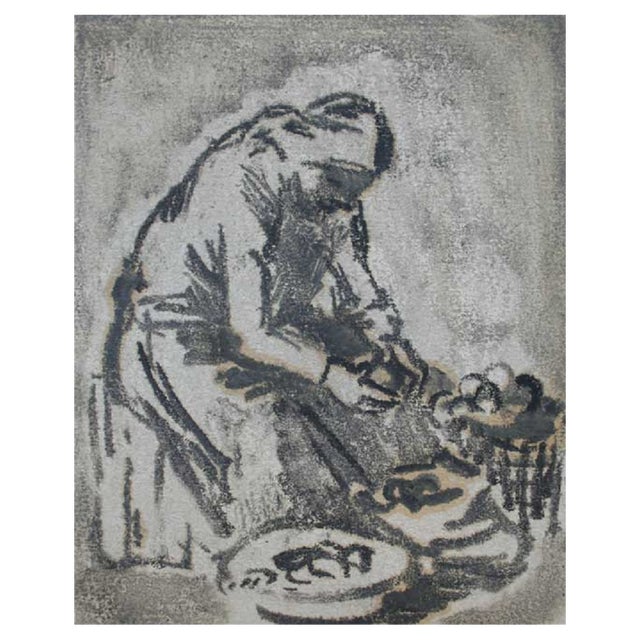 Przezdziecka, Untitled (with Fruits), Gouache and Mixed Media Painting For Sale