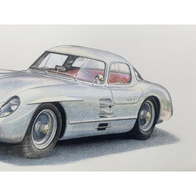 Michal Wojtysiak, Mercedes 300 SLR Uhlenhaut coupe, Acrylic on Paper, 2023 For Sale - Image 3 of 5