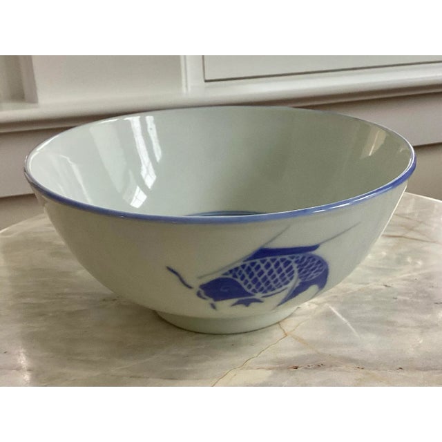 1980s Vintage Blue and White Chinese Bowl For Sale - Image 5 of 8