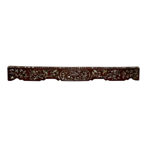 19c Chinese HandCarved Walnut Wood and Mother of Perl Architectural Element