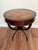 Wood Mid-Century Regency Mahogany Drum Table With Lion Head Pulls For Sale - Image 7 of 16