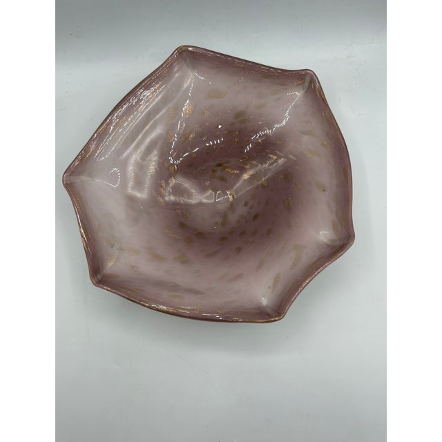 Mid-Century Murano Lavender and White Aventurine Glass Centerpiece Bowl For Sale - Image 11 of 15