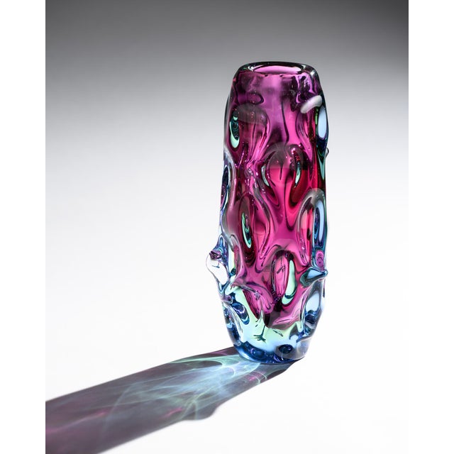 Art Glass Czech Vase by Jan Beranek and Frantisek Vizner from Skrdlovice, 1960s, Set of 2 For Sale - Image 4 of 18