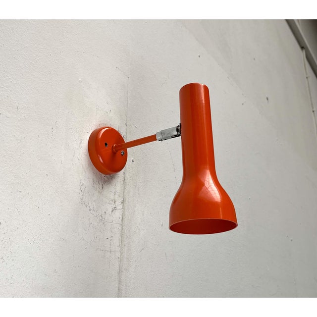 Orange Mid-Century Modern Space Age Wall Lamps Sconces by SLZ Team for Swiss Lamps International, 1960s, Set of 2 For Sale - Image 8 of 18