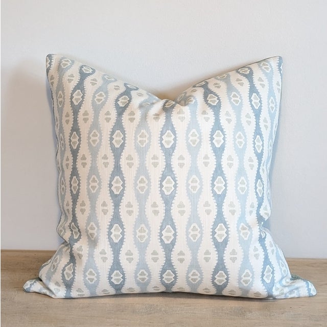 Transitional Lee Jofa Elba Pillow in Chambray- Single For Sale - Image 3 of 6