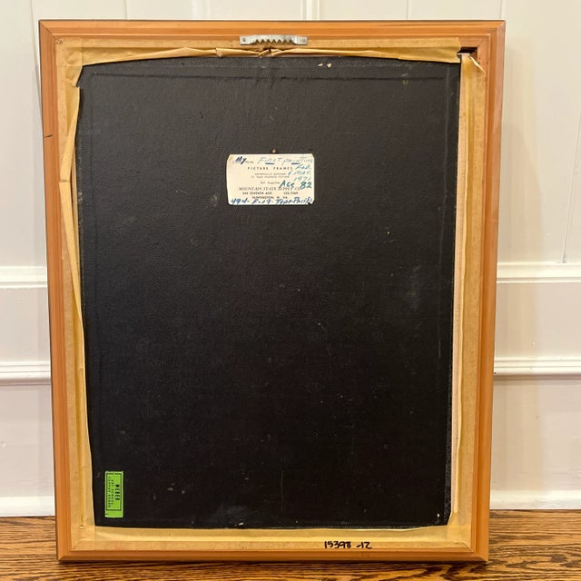 Wood Realist Mountain Landscape With Train Painting by J. Nelson 1971 For Sale - Image 7 of 9