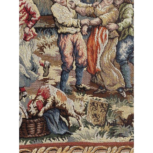 French Jacquard Tapestry with the Flemish Festival Motif in the style of Aubusson, 1970s For Sale - Image 13 of 18