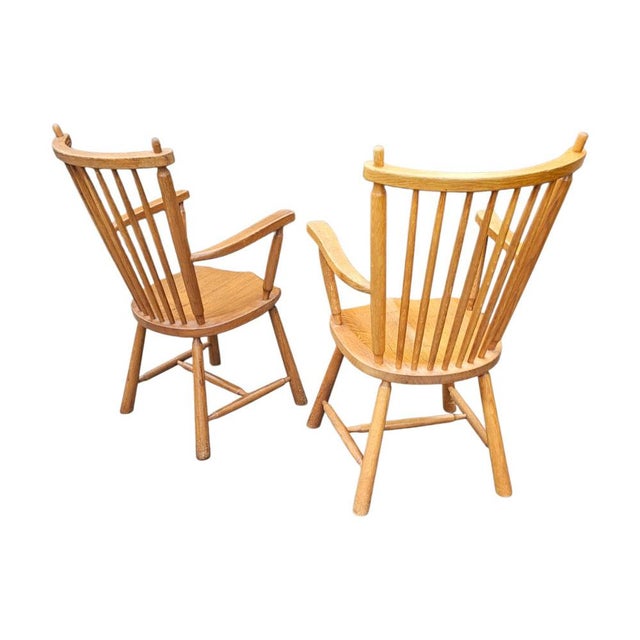 Dutch Oak Dining Armchairs from De Ster Geldermalsen, Netherlands, 1960s, Set of 2 For Sale - Image 12 of 18