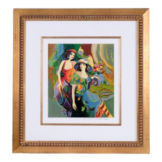 Isaac Maimon "Sweet Time" Artist Hand Signed and Numbered Limited Edition 181/300 Gold Frame, Matted & Fileted For Sale