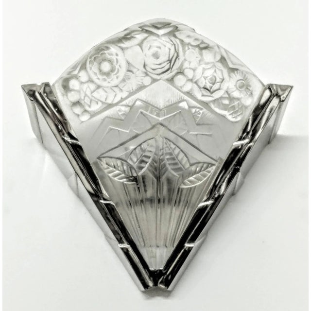 Art Deco French Art Deco Geometric Wall Sconces Signed by Noverdy - a Pair For Sale - Image 3 of 6