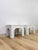 Vintage Side Tables White Painted Parquet Faux Bamboo Regency Pair Accent Tables For Sale - Image 10 of 10