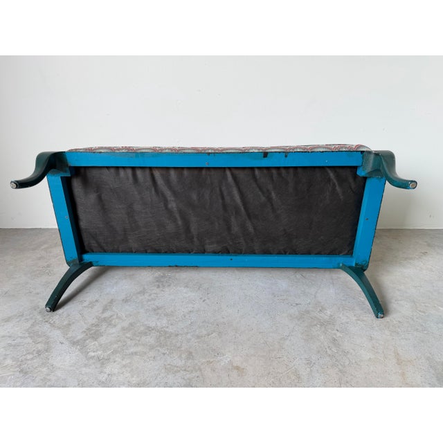 1970’s Hollywood Regency Green Painted Loveseat / Settee For Sale - Image 12 of 12