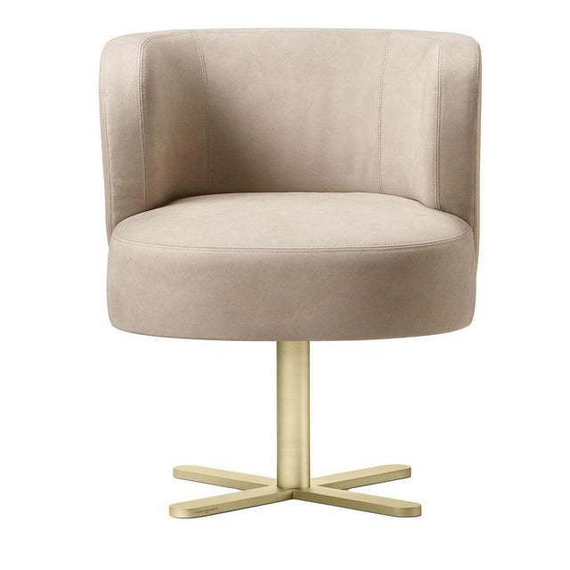 Spritz Beige Leather Chair by Lorenza Bozzoli For Sale - Image 4 of 4