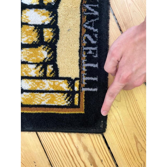 Black Giardini Allitaliana Vintage Wool Rug by Piero and Barnaba Fornasetti, 1980s, Italy For Sale - Image 8 of 10