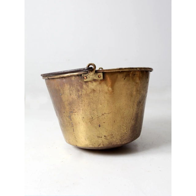 Late 19th Century Antique E. Miller Brass Hearth Pot For Sale - Image 5 of 13
