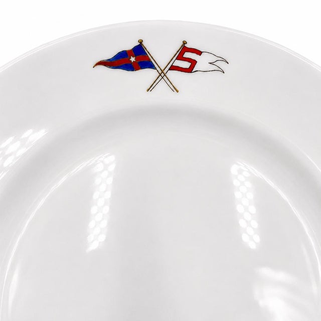 Vintage New York Yacht Club Nautical Burgee Flag Plate For Sale - Image 9 of 11