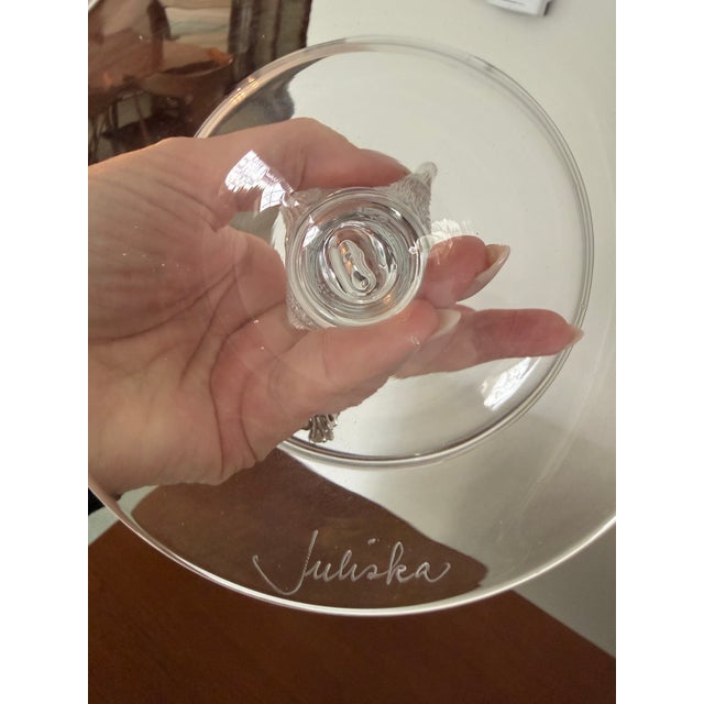 Elegant Juliska Ursula Bohemian glass cake stand with matching dome (cloche). This beautifully crafted pedestal features...