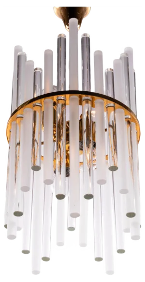 German Gilt Brass and Crystal Glass Chandelier from Palwa, 1960s
