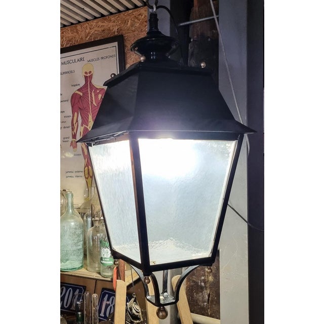 Street lantern, made in the 1970s, Waterproof PVC container serving as glass, original reflector with a standard screw-in...
