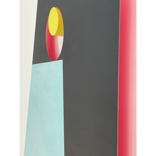 Navy Blue Contemporary Abstract Corten Steel, Oil & Automotive Paint "Plinth 10" by Tom Henderson For Sale - Image 8 of 10
