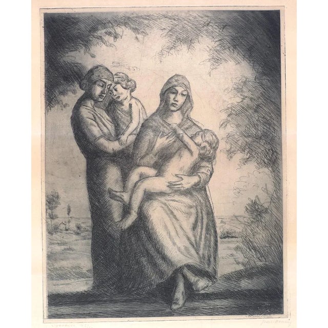 L'Enfance is an original artwork realized in the first half of the 20 the Century by Jean Donnay. Original etching on...