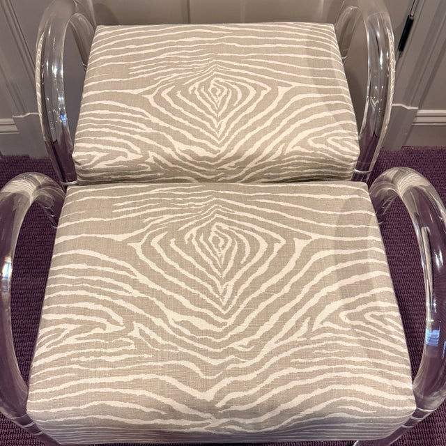 Pair Gibbs Acrylic Benches For Sale - Image 4 of 8