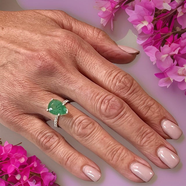 Natural Emerald and Diamond Ring 6.5 14k WG 4.62 TCW Certified $4,950 310549 Nothing says, “I Love you” more than Diamonds...