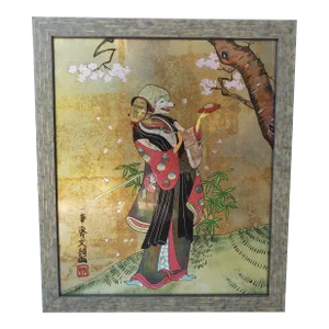 Reverse Glassed Painted Figurative Art