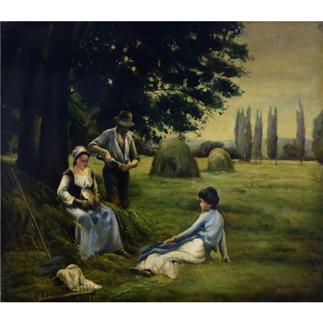 Elegant countryside scene signed by Emilio Pergola, a notable painter associated with the Neapolitan expressionist school...