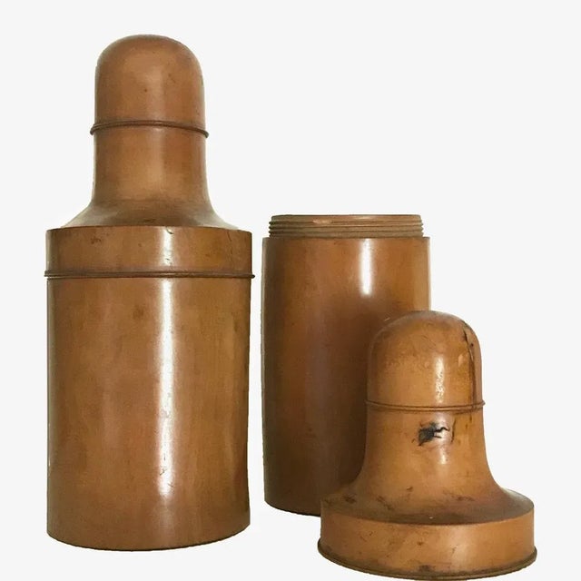 Early 20th Century Italian Boxwood Pharmacy Bottles, Set of 2 For Sale - Image 5 of 11
