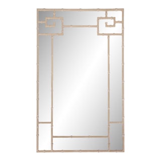 Matthew Izzo Home Tessa Cerused Oak Faux Bamboo Detail Wall Mirror For Sale