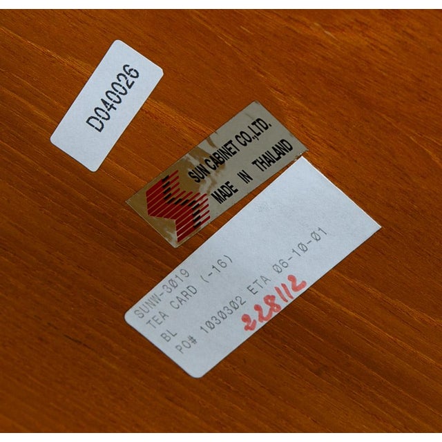 Mid Century Danish Modern Serving Cart Trolley Teak Wood Rolling Bar Vintage MCM For Sale In Sacramento - Image 6 of 11