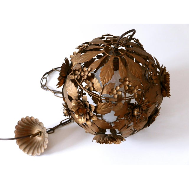 Mid-Century Modern Metal Floral Pendant Lamp, Germany, 1960s For Sale - Image 16 of 18