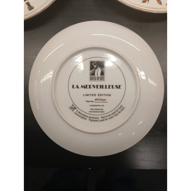 Art Deco Late 20th Century House of Erté Limited Edition Art Deco Porcelain Plates - Set of Five For Sale - Image 3 of 11