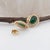 Metal Emerald Stud Earrings With Earth Mined Diamonds in Solid 14k Gold, Oval 8x7mm, Pair For Sale - Image 7 of 7