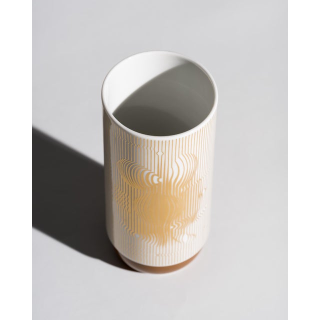 Gilt Manipur Duo Form Vase by Victor Vasarely and Ambrogio Pozzi for Rosenthal, 1970s For Sale - Image 3 of 8