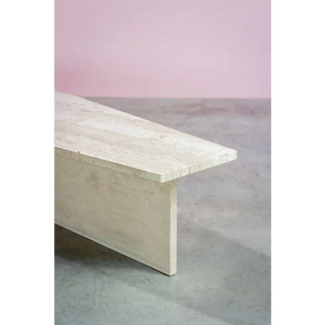 1970s Architectural Trapezoid Travertine Coffee Table, 1970s For Sale - Image 5 of 11