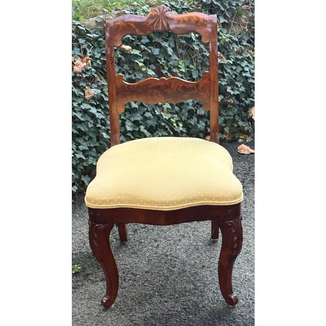 19th Century Flame Mahogany French Victorian Chairs - A Pair For Sale - Image 9 of 12