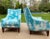 A Pair of Custom Curved Chinoiserie Style Wingback Chairs For Sale - Image 11 of 11