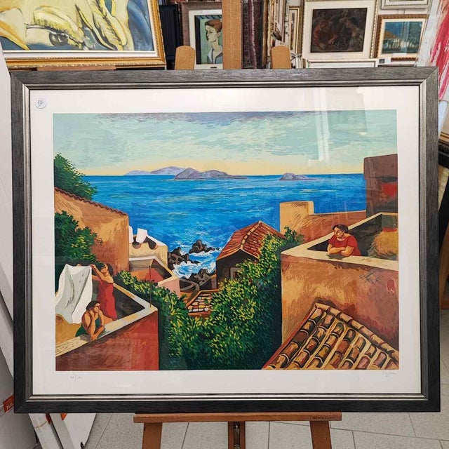 Coppiri, House by the Sea, Framed For Sale - Image 9 of 9