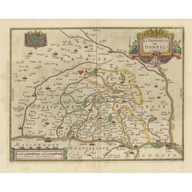 The Principality of Dombes by Jan Jansson, 1636 For Sale