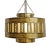 Vintage Brass & Frosted Glass Striped Pendant Light Small For Sale In Los Angeles - Image 6 of 6