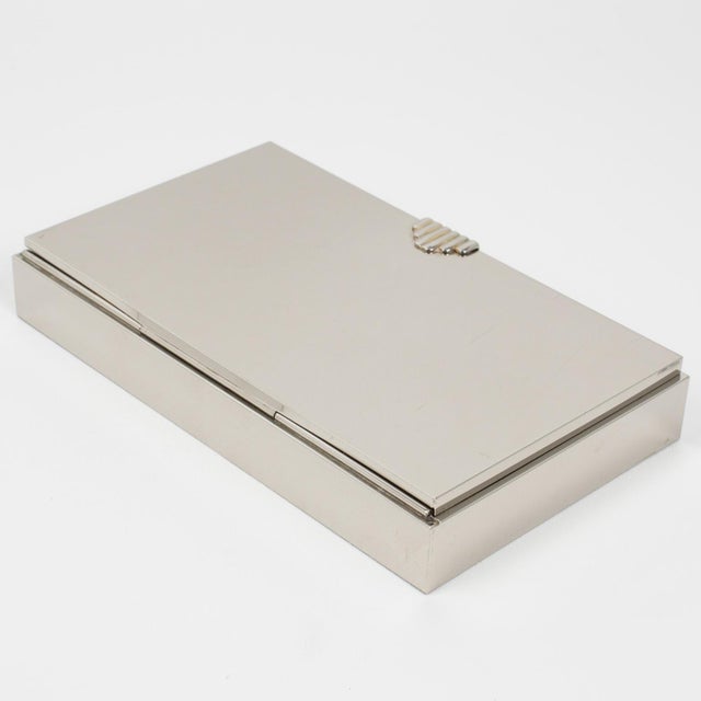 Maison Lancel Maison Lancel Paris Chrome Decorative Lidded Box For Sale - Image 4 of 9