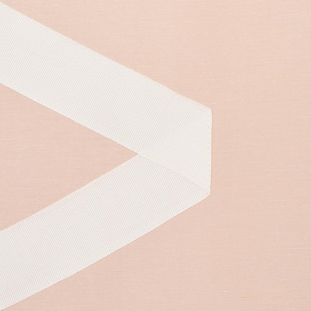 Mid-Century Modern Sample - Schumacher Legere Silk & Linen Applique Fabric in Ivory on Blush For Sale - Image 3 of 3