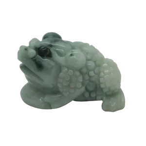 Carved Pendant With Chinese Natural Jade Pixie on Chinese Ancient Money