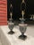 Mid 20th Century Pair of Black Glazed Porcelain & Bronze Urn Table Lamps From Marbro For Sale - Image 5 of 13