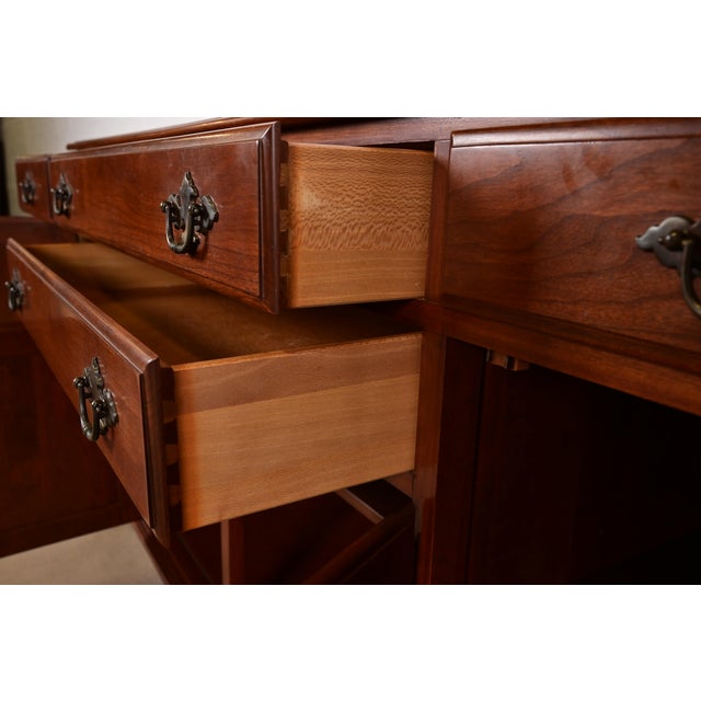 Brown Ethan Allen American Colonial Solid Cherry Wood Sideboard Credenza, Circa 1970s For Sale - Image 8 of 15